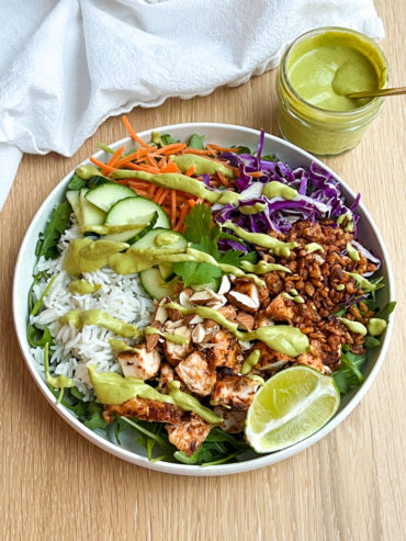 Copycat Sweetgreen Crispy Rice Bowl with Spicy Cashew Dressing