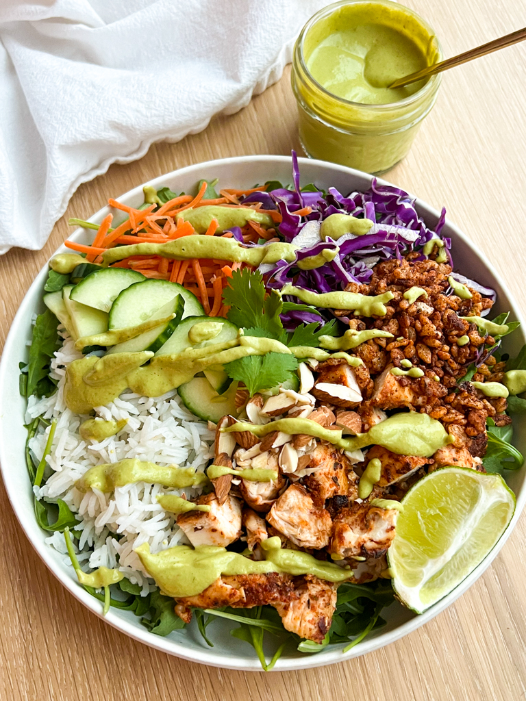 Copycat Sweetgreen Crispy Rice Bowl with Spicy Cashew Dressing