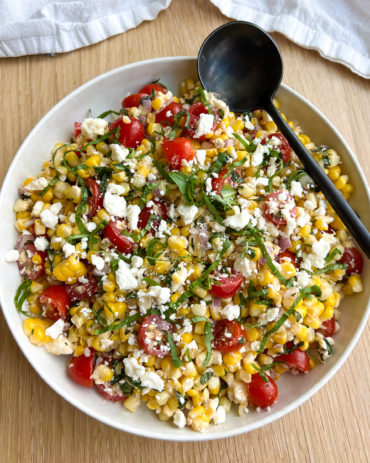 Summer Corn Salad with Tomatoes, Feta and Fresh Herbs
